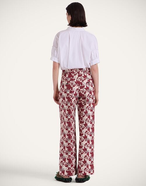 La Doublej Loose Pants Eclipse Burgundy In Rustic Cotton