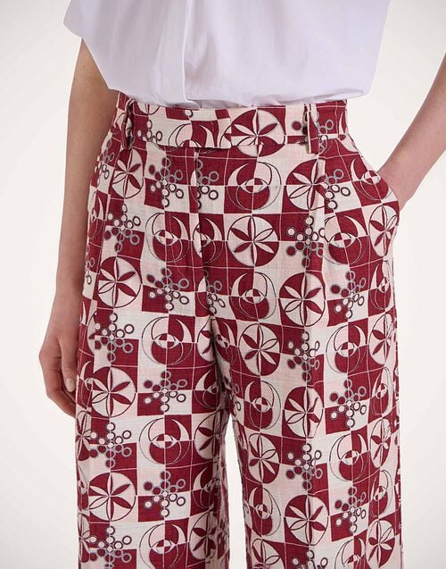 La Doublej Loose Pants Eclipse Burgundy In Rustic Cotton