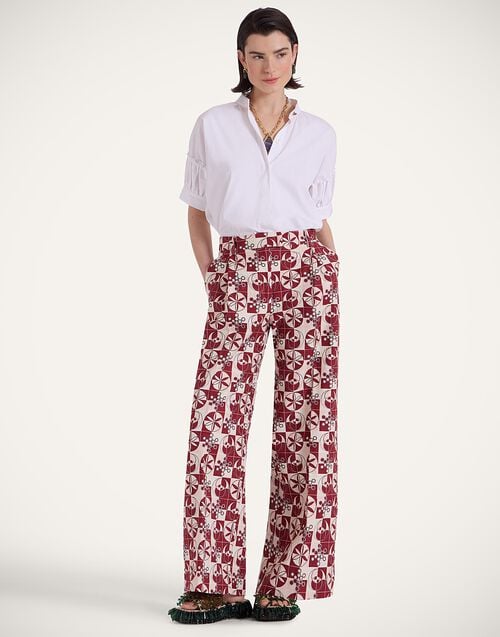 la doublej Loose Pants Eclipse Burgundy in Rustic Cotton