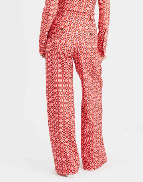 La Doublej Loose Pants Sugar Rush Red In Compact Jersey