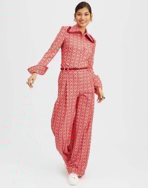 La Doublej Loose Pants Sugar Rush Red In Compact Jersey