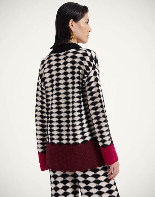 La Doublej Lounge Jumper Multicolor Black & White In Wool