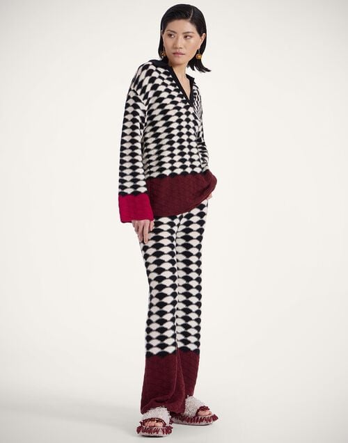 La Doublej Lounge Jumper Multicolor Black & White In Wool