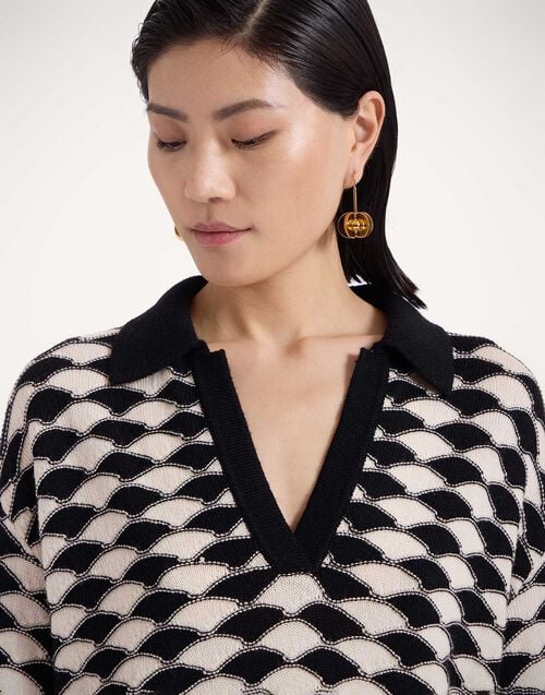 La Doublej Lounge Jumper Multicolor Black & White In Wool