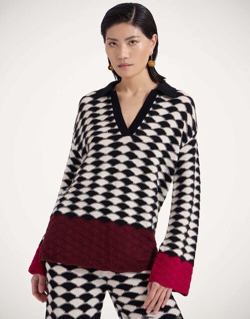la doublej Lounge Jumper Multicolor Black & White in Wool