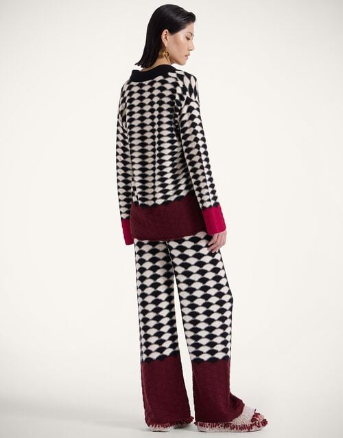 La Doublej Lounge Pants Multicolor Black & White In Wool