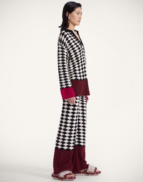 La Doublej Lounge Pants Multicolor Black & White In Wool