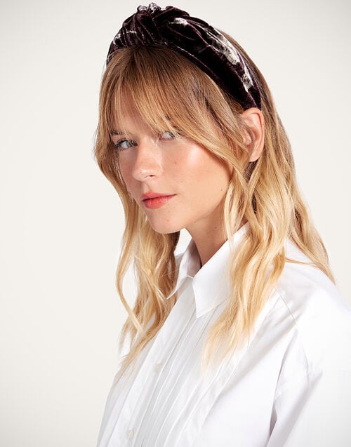 la doublej Love Knot Headband Bamboo Burgundy in Viscose Mix