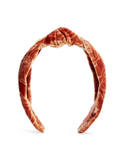 La Doublej Love Knot Headband Banquet Orange In Devoré