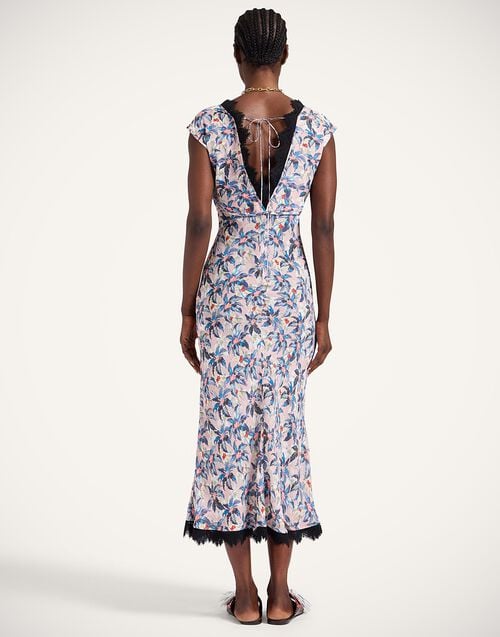 La Doublej Luna Dress Mini Tropicana Mauve In Crepe Marocain