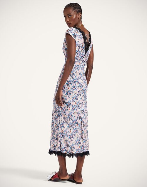 La Doublej Luna Dress Mini Tropicana Mauve In Crepe Marocain