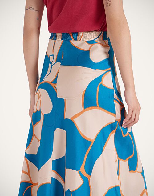 La Doublej Lungomare Skirt Dea Dahlia Blue Petrol In Silk Twill
