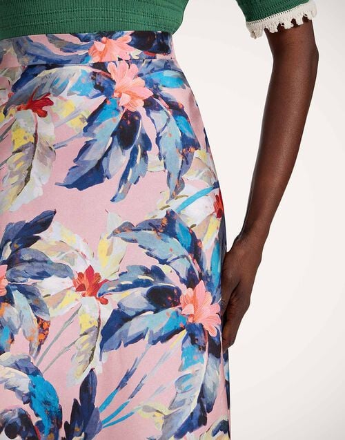 La Doublej Lungomare Skirt Maxi Tropicana Mauve In Silk Twill