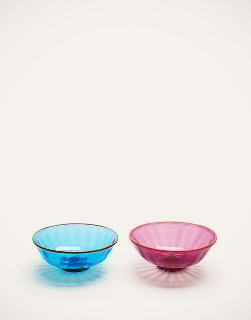la doublej Luxury Nut Bowl Set of 2 Turchese/Viola in Glass