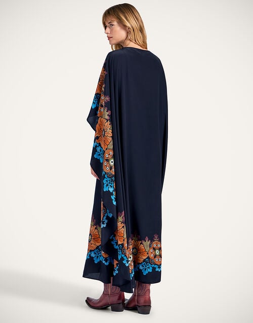 La Doublej Magic Dress Bounty Placée Orange In Crepe De Chine