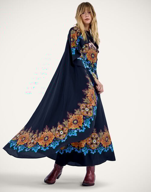 La Doublej Magic Dress Bounty Placée Orange In Crepe De Chine