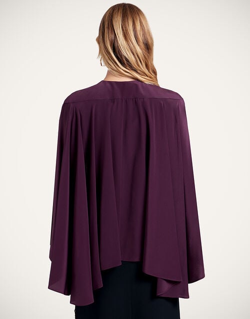 La Doublej Magic Top Solid Burgundy In Crepe De Chine