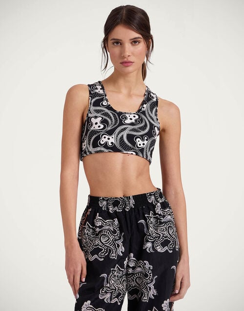 La Doublej Magica Bra Aperol Black & White In Jersey Stretch