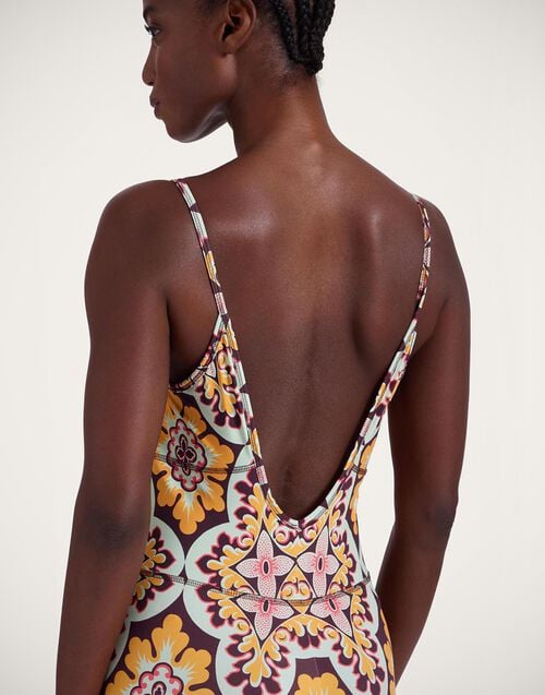 La Doublej Magica Catsuit Palazzo Yellow In Jersey Stretch