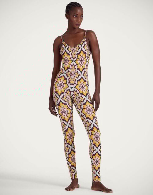 la doublej Magica Catsuit Palazzo Yellow in Jersey Stretch