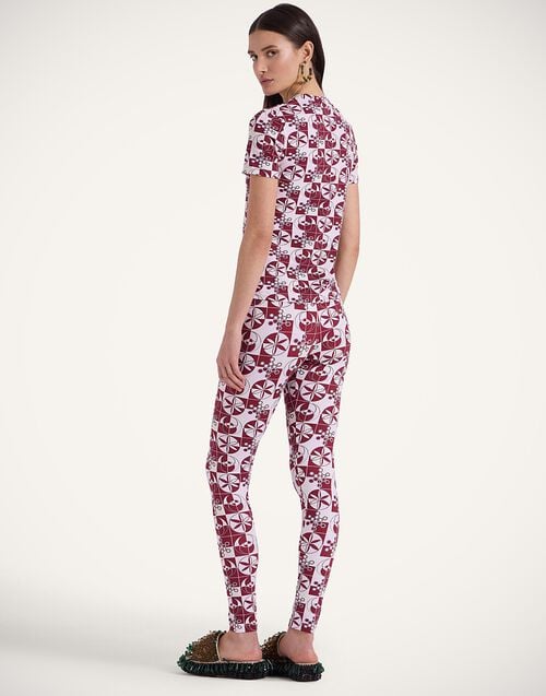 La Doublej Magica Leggings Eclipse Burgundy In Jersey Stretch