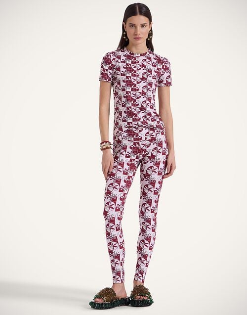 La Doublej Magica Leggings Eclipse Burgundy In Jersey Stretch