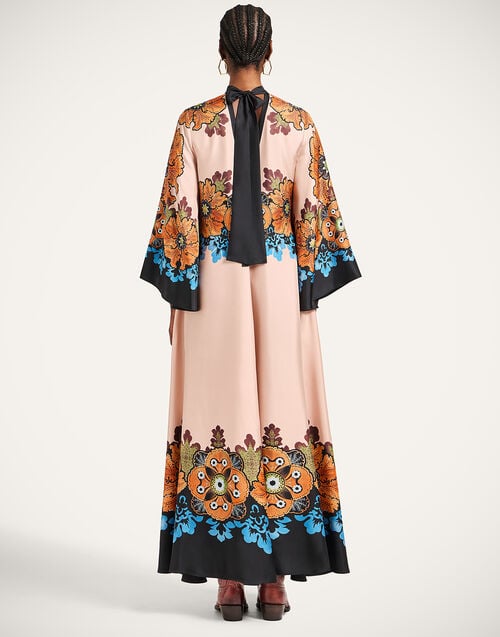 La Doublej Magnifico Dress Bounty Placée Orange In Silk Twill