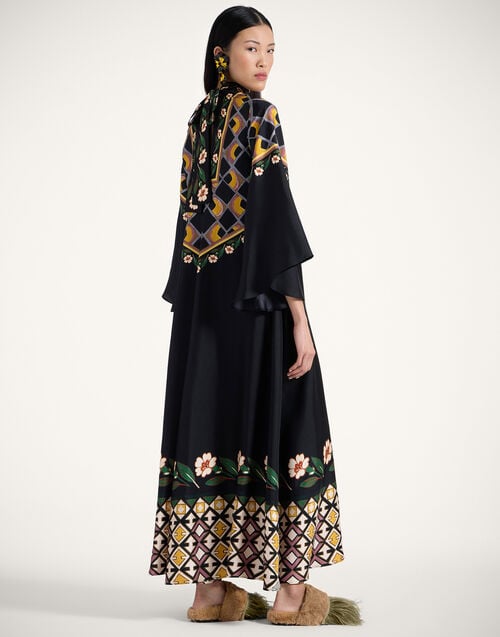 La Doublej Magnifico Dress Dazed Placée Black In Silk Twill