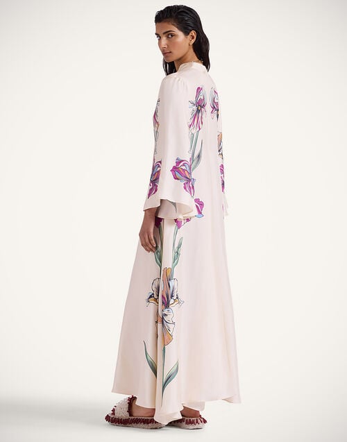 La Doublej Magnifico Dress Iris Placée Ivory In Silk Twill