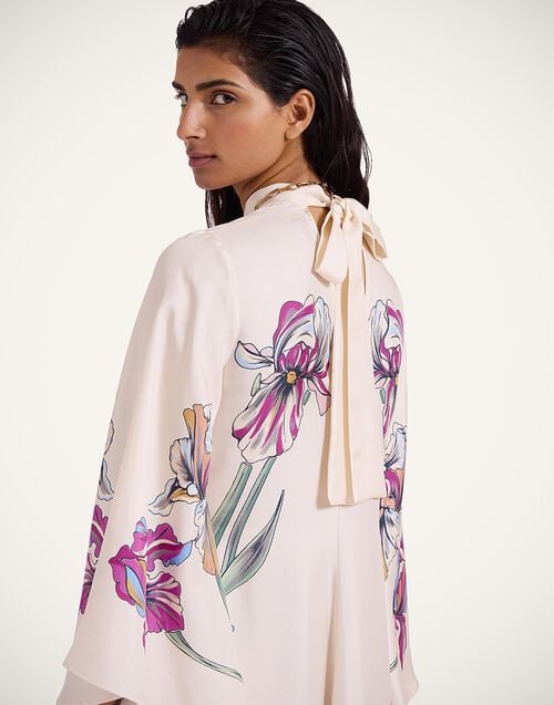 La Doublej Magnifico Dress Iris Placée Ivory In Silk Twill