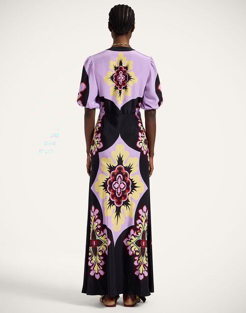 La Doublej Marlene Dress Palazzo Placée Lilac In Crepe De Chine