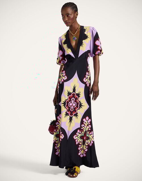 la doublej Marlene Dress Palazzo Placée Lilac in Crepe De Chine