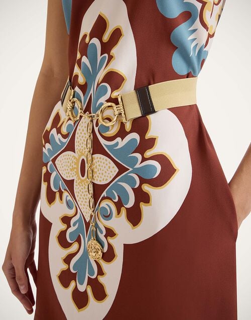 la doublej Medallion Belt Solid Ecru in Golden Brass