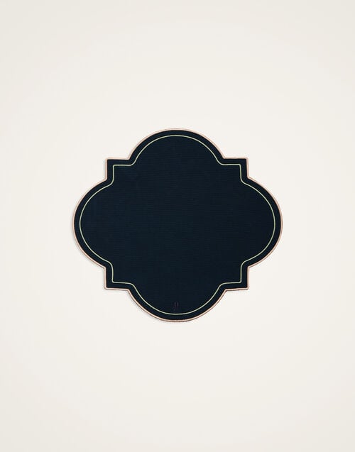 La Doublej Medallion Placemats Set Of 2 Solid Navy In Dralon