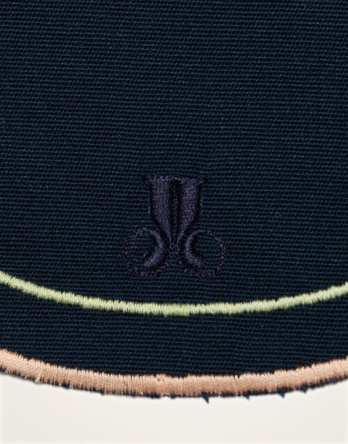 La Doublej Medallion Placemats Set Of 2 Solid Navy In Dralon