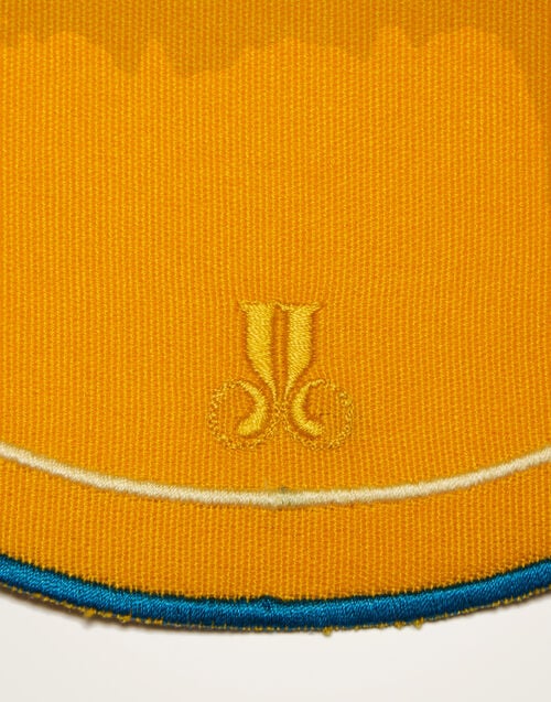 La Doublej Medallion Placemats Set Of 2 Solid Yellow In Dralon