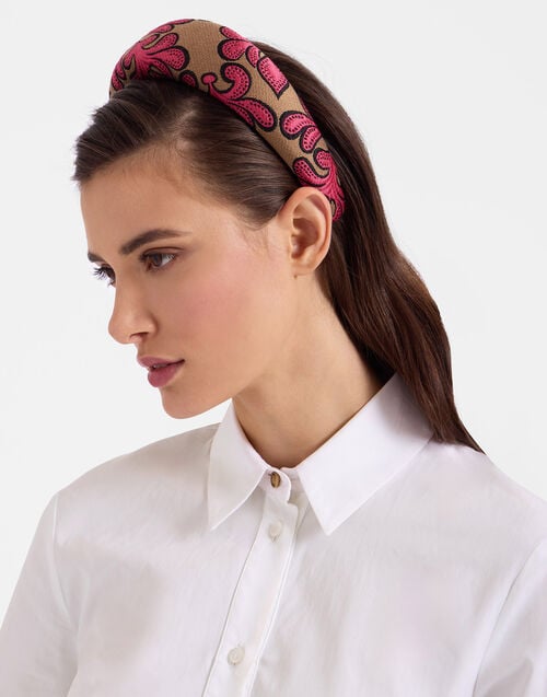 la doublej Medici Headband Herald Fuchsia in Jacquard