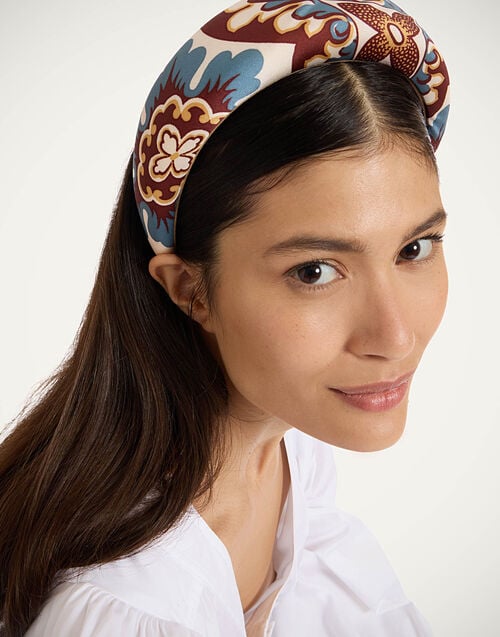 La Doublej Medici Headband Palazzo Chocolate In Twill Poly