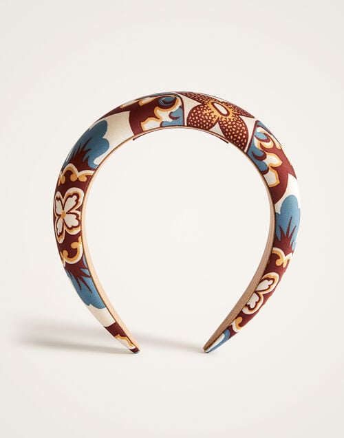 La Doublej Medici Headband Palazzo Chocolate In Twill Poly