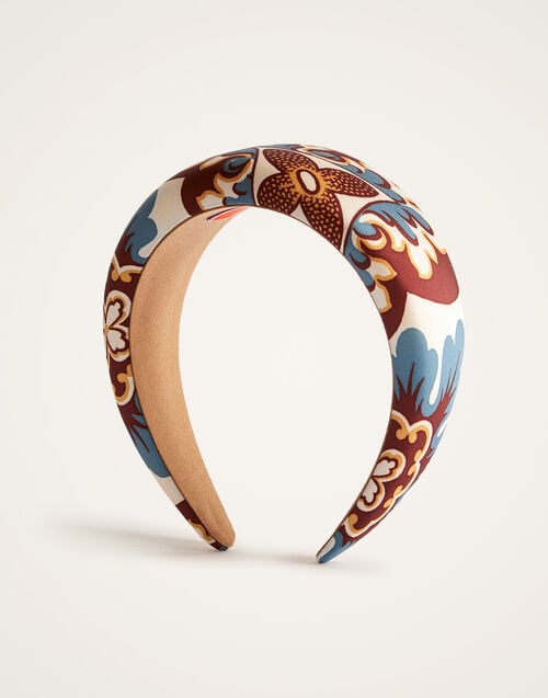 La Doublej Medici Headband Palazzo Chocolate In Twill Poly