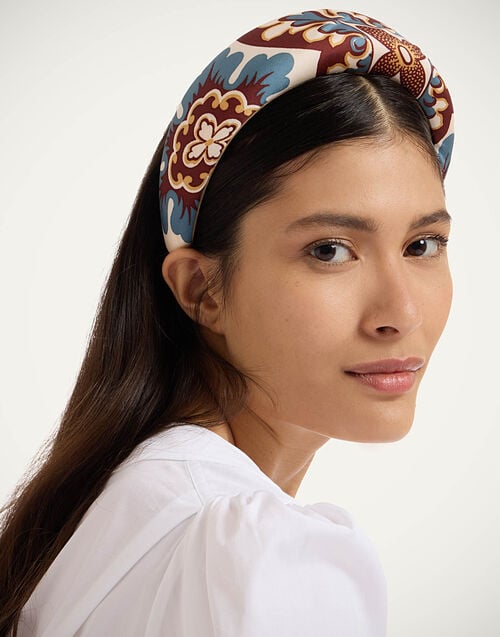la doublej Medici Headband Palazzo Chocolate in Twill Poly