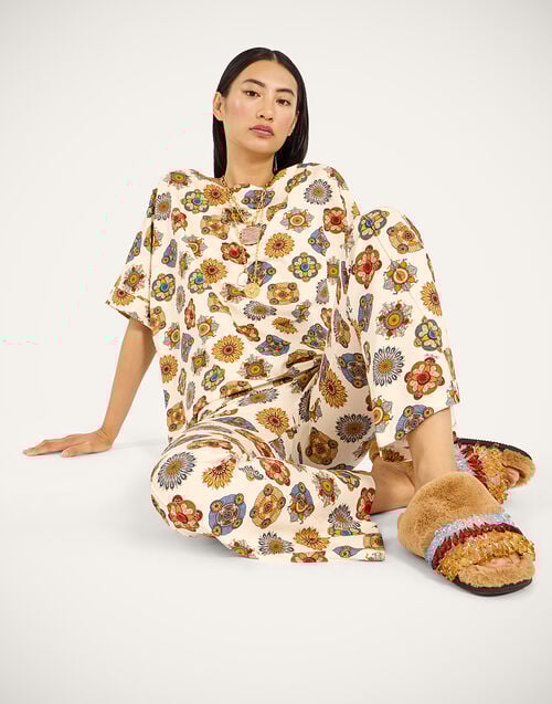 La Doublej Meditation Pants Nucleus Off White In Stretch Fleece