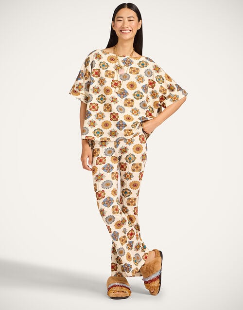 la doublej Meditation Pants Nucleus Off White in Stretch Fleece