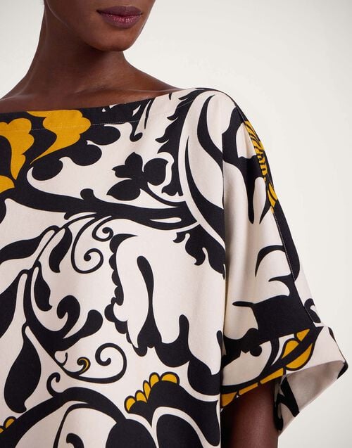 la doublej Meditation Tee Marea Black & White in Stretch Fleece