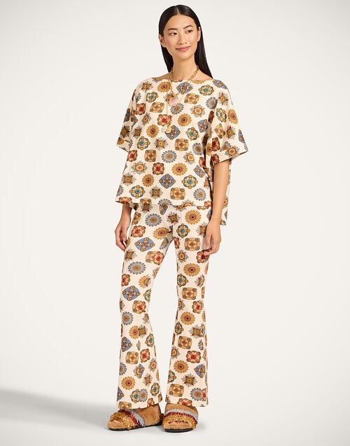 La Doublej Meditation Tee Nucleus Off White In Stretch Fleece