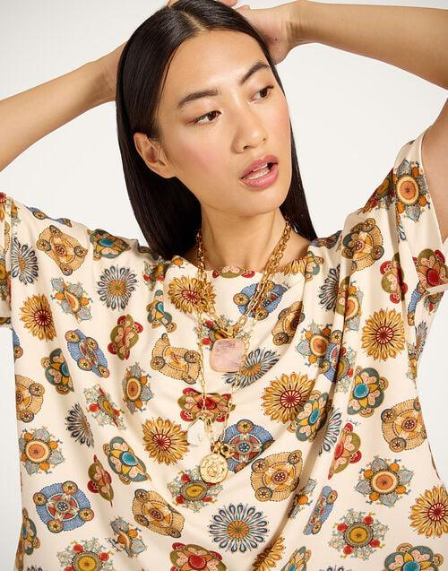 La Doublej Meditation Tee Nucleus Off White In Stretch Fleece