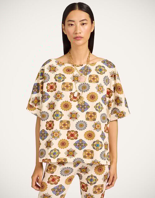 la doublej Meditation Tee Nucleus Off White in Stretch Fleece