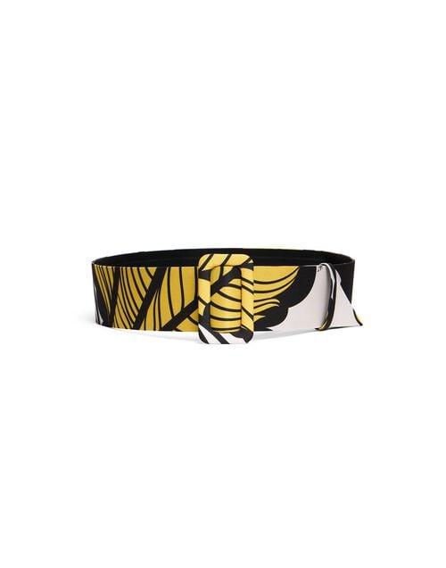 La Doublej Medium Belt Marea Black & White In Light Faille