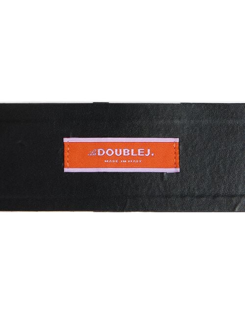 La Doublej Medium Belt Marea Black & White In Light Faille