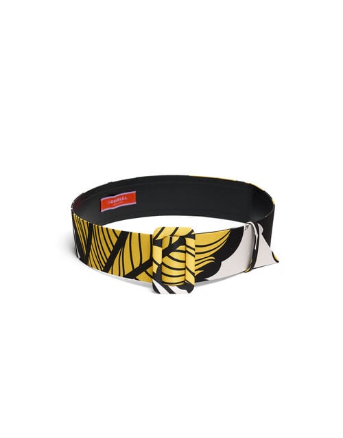 la doublej Medium Belt Marea Black & White in Light Faille